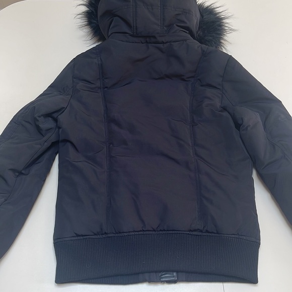 DKNY Women's Full Zip Hooded Black Down Coat Size XS - Picture 3 of 7